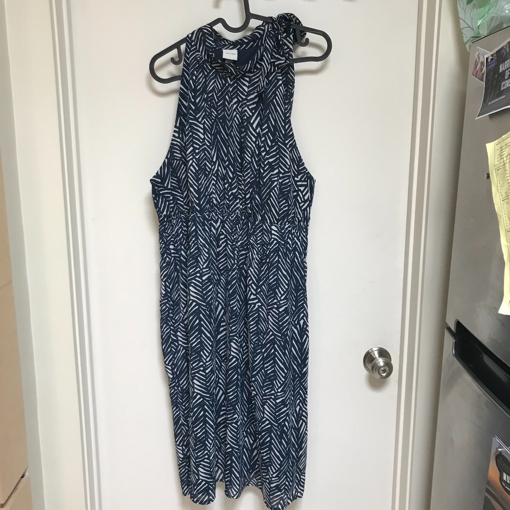 🛍 Merona Blue/White Sleeveless Dress